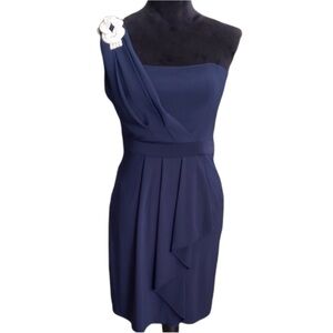Xscape Navy Blue Bling Strap One
Shoulder Cocktail Dress Size 4